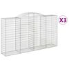 vidaXL Gabionkurver buede 3 stk 300x50x160/180 cm galvanisert jern