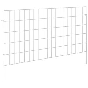 vidaXL Hagefence med spyd 24 pcs 95 x 50 cm Mesh Galvanisert st&aring;l S&oslash;lv