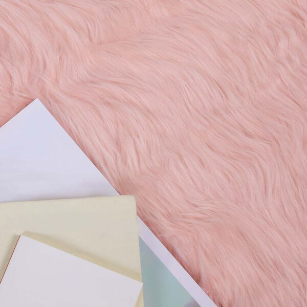 vidaXL Faux Skinnmatte Tafalla Rosa 140 x 200 cm Polyester