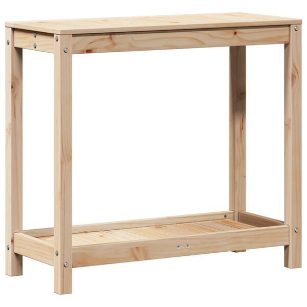 vidaXL Pottebord med hylle 82,5x35x75 cm heltre furu