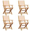 vidaXL Klappstoler 4 stk. beige stoff og heltre