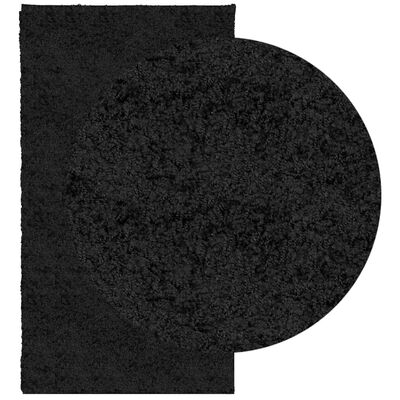 vidaXL Tykt teppe PAMPLONA høy luv moderne svart 60x110 cm