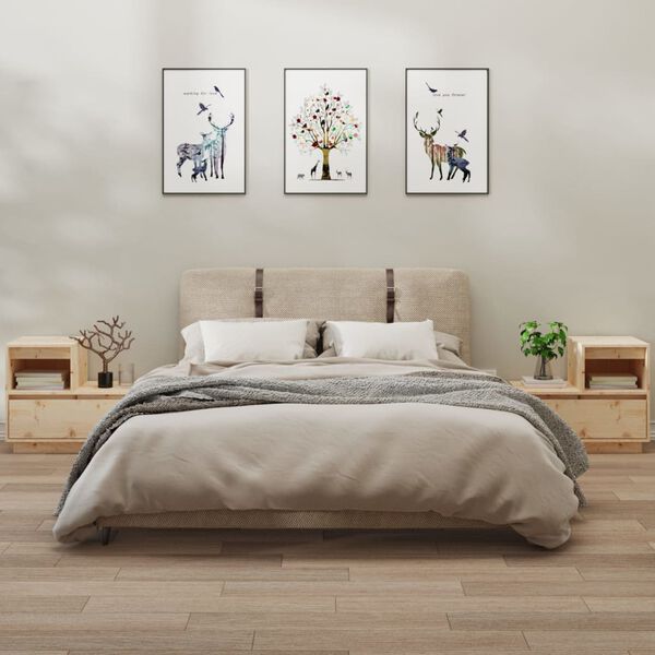 vidaXL Nattbord 2 stk 60x34x51 cm heltre furu