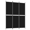 vidaXL Romdeler 3 paneler svart 150x200 cm stoff