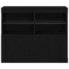 vidaXL LED sideboard Svart 81 x 37 x 66,5 cm Konstruert tre