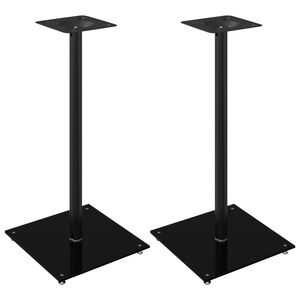 vidaXL H&oslash;yttalerstativer 2 stk svart herdet glass 1 s&oslash;yledesign