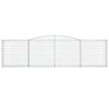 vidaXL Gabionkurver buede 15 stk 400x30x100/120 cm galvanisert jern