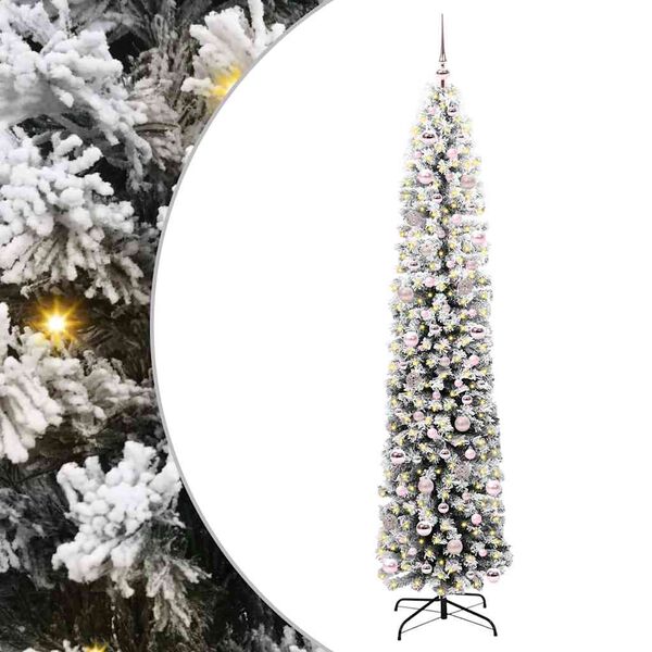 vidaXL Kunstig juletre med 300 LED grønn 240 cm PVC og stål og plast