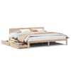 vidaXL Sengeramme med skuffer 200x200 cm heltre furu