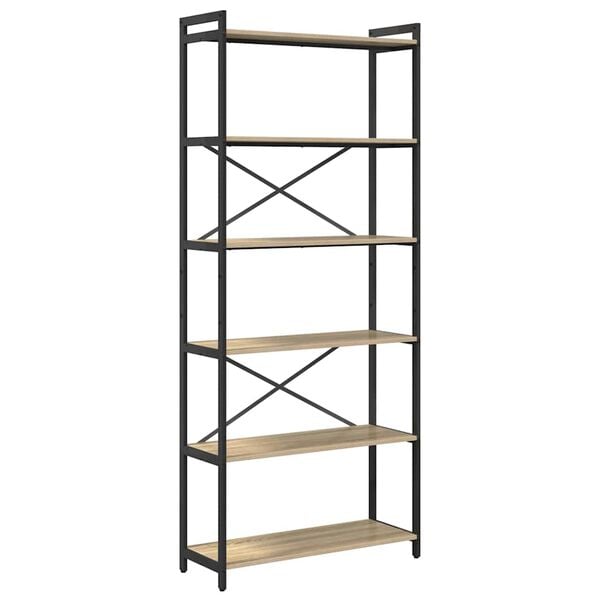 vidaXL Bokhylle Sonoma eik 40 x 30 x 85 cm Konstruert tre