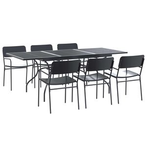 vidaXL Hage Spisegruppe 7 stk. Antrasitt St&aring;l