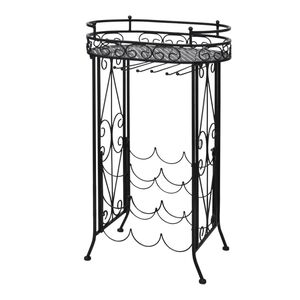 vidaXL Vinstativ med glassholder for 9 flasker metall