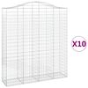 vidaXL Gabionkurver buede 10 stk 200x50x220/240 cm galvanisert jern