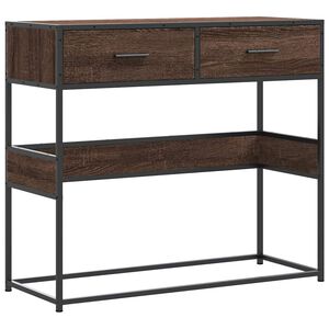 vidaXL Konsollbord brun eik 90x35x80 cm konstruert tre