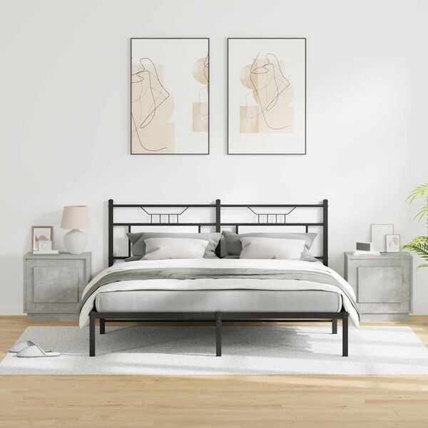 vidaXL Nattbordskap 2 pcs Betonggr&aring; 44 x 34,5 x 45 cm Konstruert tre