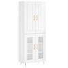 vidaXL Highboard h&oslash;yglans hvit 69,5x34x180 cm konstruert tre