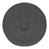 LABEL51 Teppe Jute rund 150x150 cm XL antrasitt