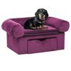 vidaXL Hundesofa med skuff burgunder 75x50x38 cm plysj