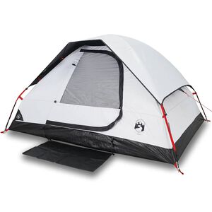 vidaXL Kuppeltelt for camping 2 personer hvit blendingsstoff vanntett
