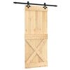 vidaXL Skyved&oslash;r Naturlig og svart 85 x 210 cm Massiv Furu Tre
