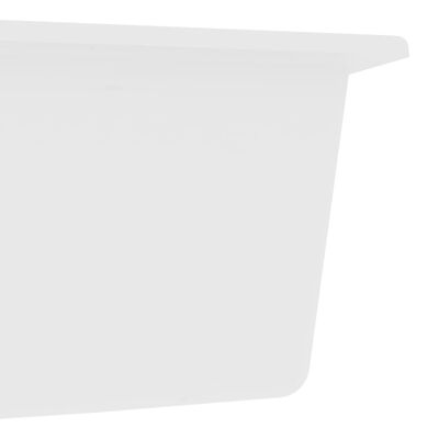 vidaXL Kjøkkenvask med overløpshull dobbel kum hvit granitt