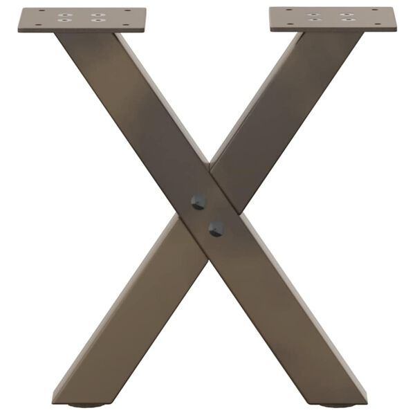 vidaXL Salongbordben X-formet 2 stk naturst&aring;l 30x(30-31) cm st&aring;l