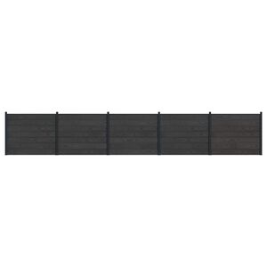 vidaXL Gjerdeplate 5 pcs WPC og Aluminium Svart