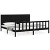 vidaXL Sengeramme med hodegavl svart 200x200 cm heltre
