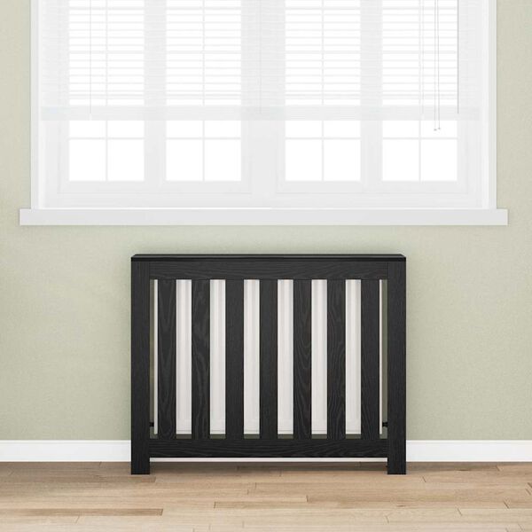 vidaXL Radiator Deksel Svart Eik 104 x 20 x 82 cm Konstruert tre
