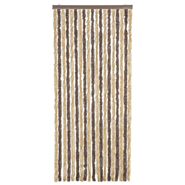 vidaXL Fluegardin m&oslash;rkebrun og beige 56x185 cm chenille