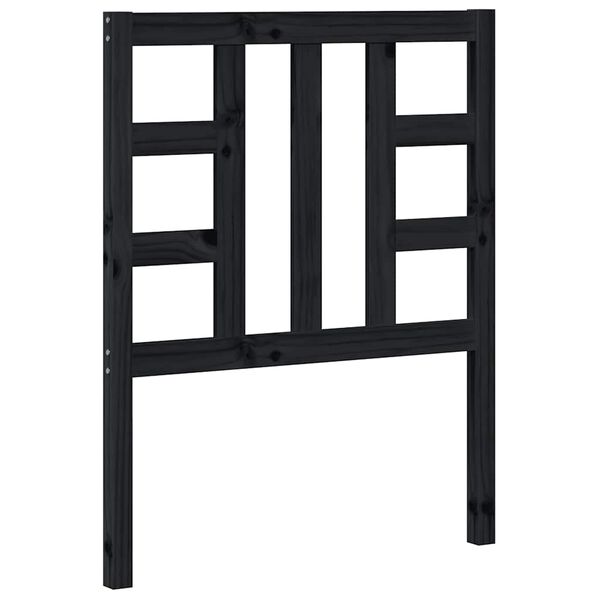 vidaXL Sengegavl svart 81x4x100 cm heltre furu