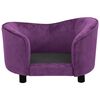 vidaXL Hundesofa burgunder 69x49x40 cm plysj