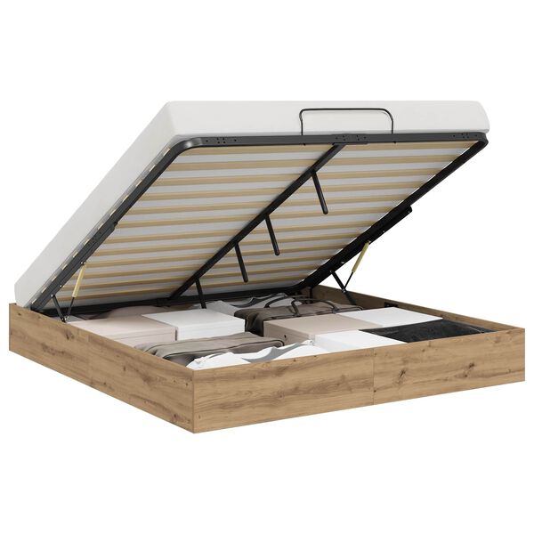 vidaXL Ottoman sengeramme Kunstnerisk Eik 203 x 160 x 25 cm