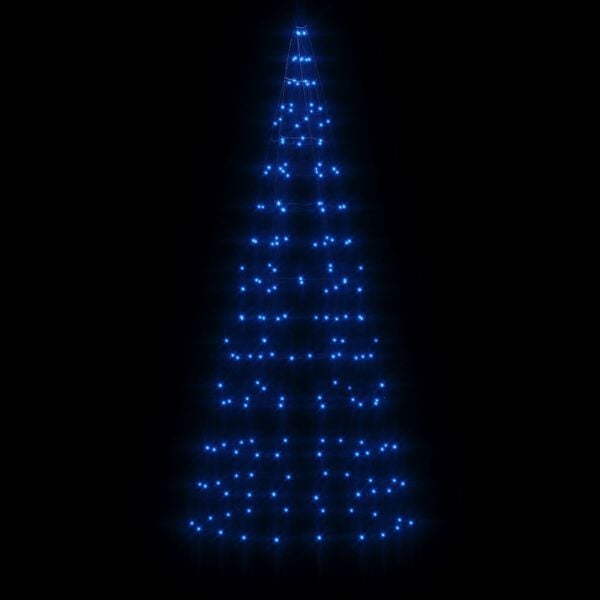 vidaXL LED Juletre p&aring; Flaggstang 200 LEDs Bl&aring; 180 cm