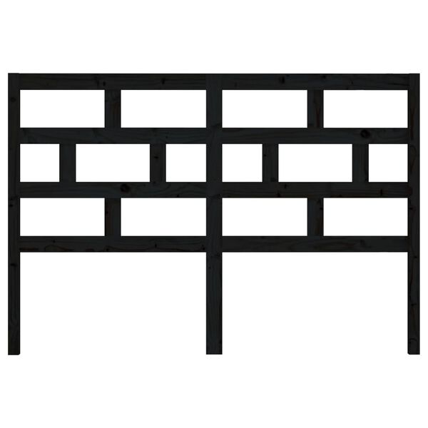 vidaXL Sengegavl svart 126x4x100 cm heltre furu