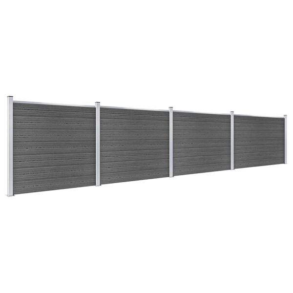 vidaXL Gjerdepanelsett WPC 699x146 cm svart