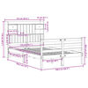 vidaXL Seng med bokhylle uten madrass 135x190 cm heltre furu