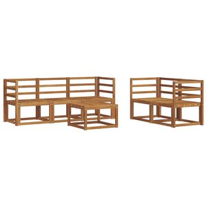vidaXL Utend&oslash;rs sofa-sett 6 pcs Naturlig Solid akasietre