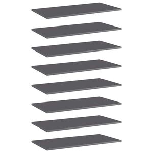 vidaXL Hylleplater 8 stk h&oslash;yglans gr&aring; 80x40x1,5 cm sponplate