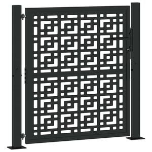 vidaXL Hageport svart 100x100 cm st&aring;lkorsdesign