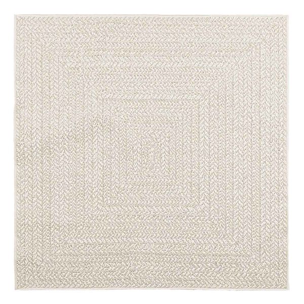 vidaXL Teppe ZIZUR kremhvit 120x120cm jute-utseende innend&oslash;rs&utend&oslash;rs