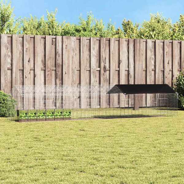 vidaXL Kaninbur s&oslash;lv 400 x 78 x 78 cm Galvanisert St&aring;l