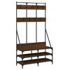 vidaXL Klesstativ med skooppbevaring brun eik 100x40x184 cm