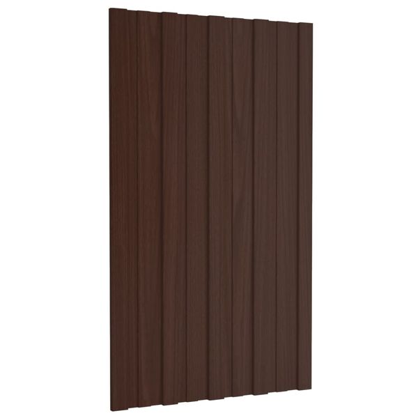 vidaXL Takplater 12 stk brun 80x45 cm galvanisert st&aring;l