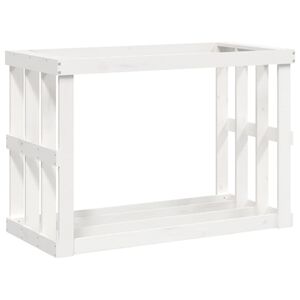 vidaXL Utend&oslash;rs vedstativ hvit 108x52x74 cm heltre furu