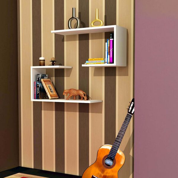 Homemania Vegghyllesett J2 60x20x27 cm hvit