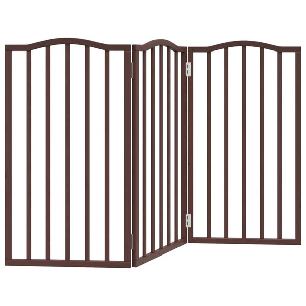 vidaXL Hundeport sammenleggbar 3 paneler brun eik 150 cm poppeltre