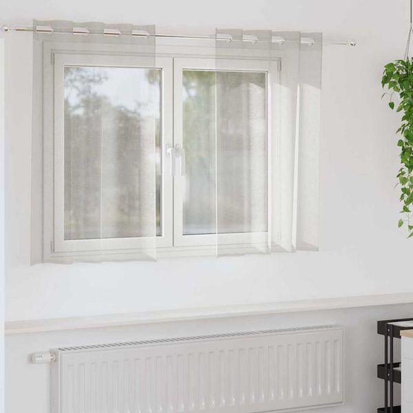 vidaXL Voile Gardin med gardiner 2 pcs Krem 140 x 140 cm Polyester