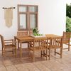 vidaXL 7-delers hagespisesett 200x100 cm heltre teak