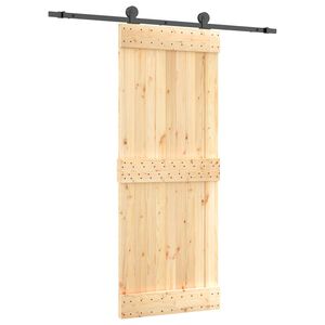 vidaXL Skyved&oslash;r Naturlig og svart 80 x 210 cm Massiv Furu Tre